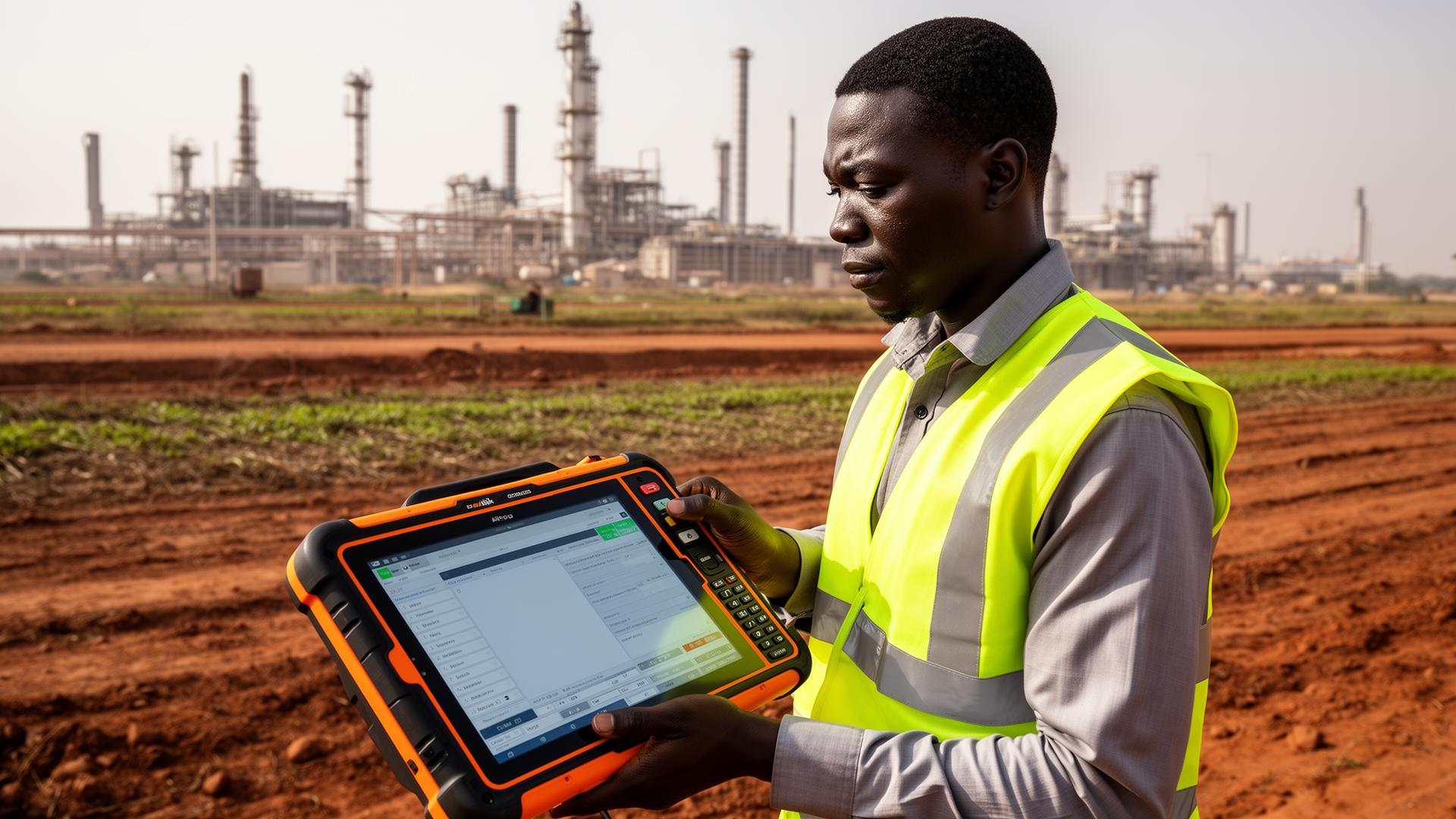 MoBID rugged tablet used for industrial data collection